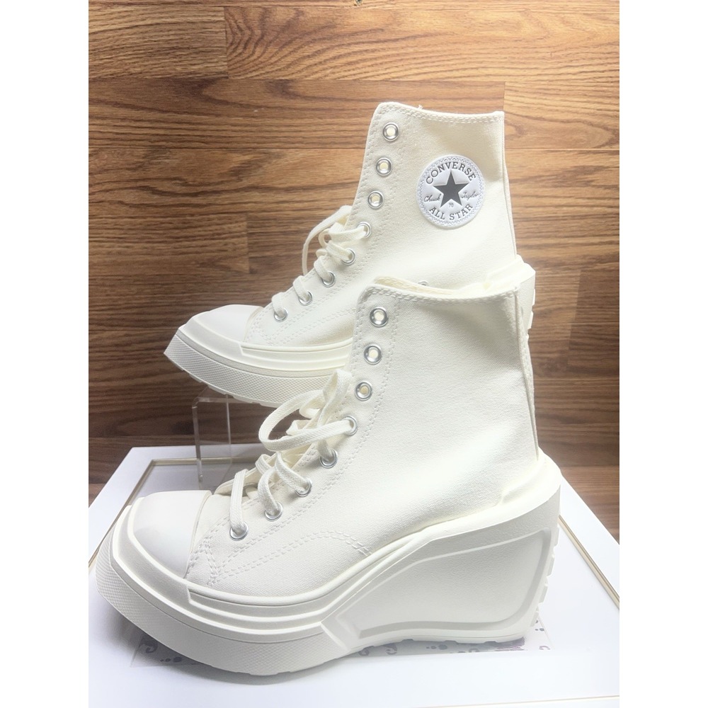 Converse Chuck 70 De Luxe Wedge Egret Women's Size 7.5 Platform Shoes NEW
